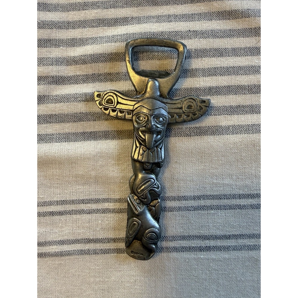 Vintage Boma Pewter Totem Bottle Opener - 1970's Alaska